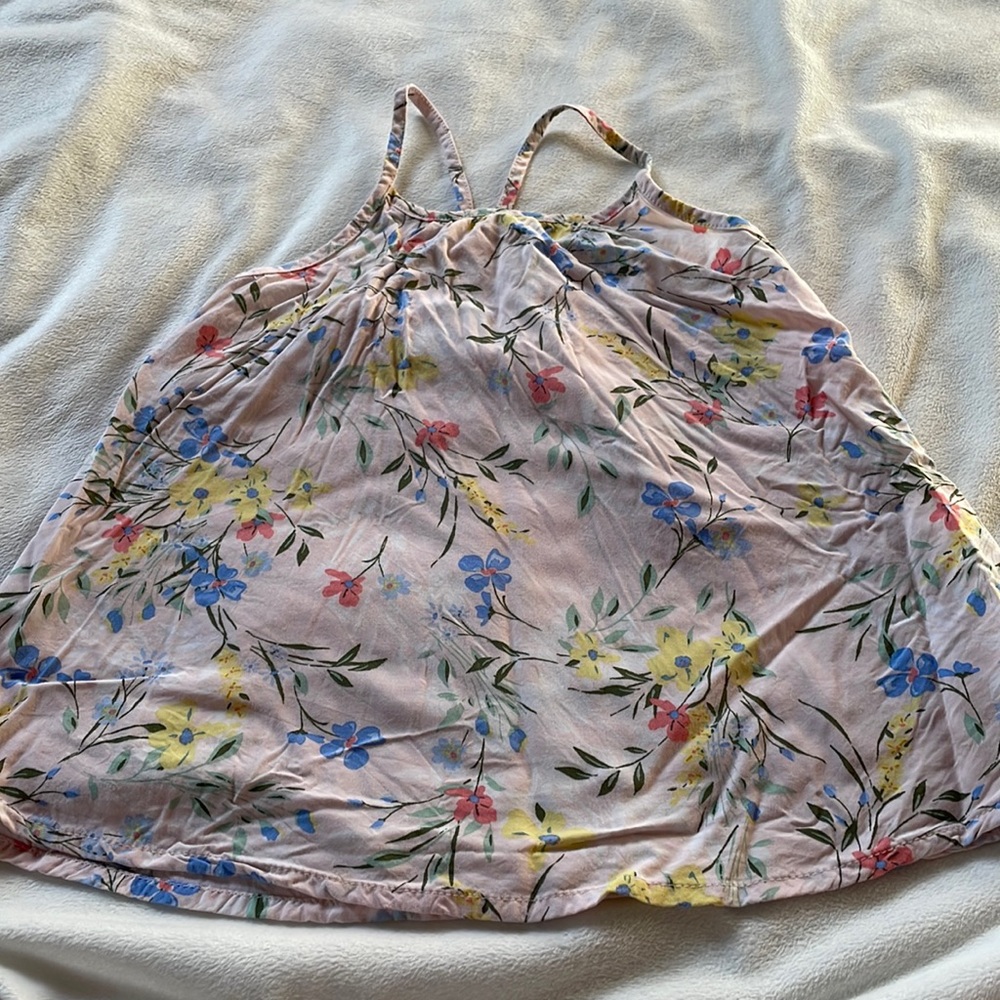 Light weight, razor back summer spaghetti strap blouse for toddler girl.